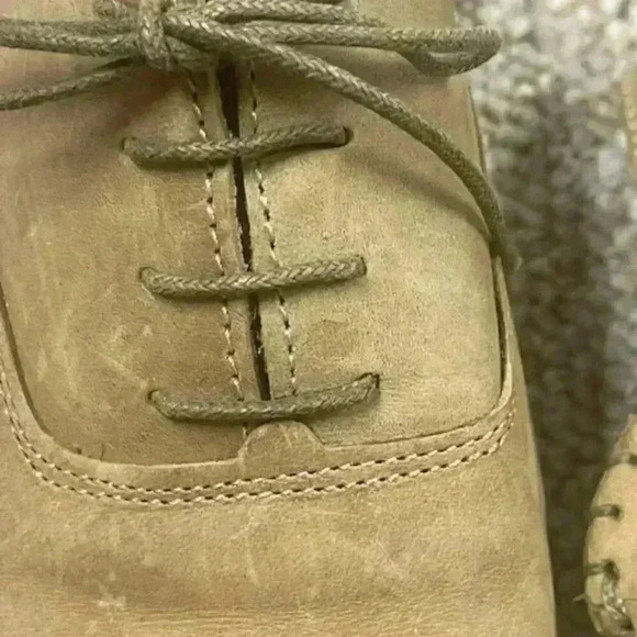 Natural Sport Italy Women's Mule Size 7 Wedge Heel Clog Tan Leather Lace Up Shoe - Picture 7 of 8